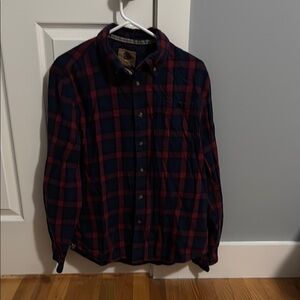 Men's Plaid Shirt - Red and Blue